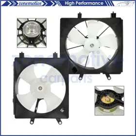 13598945 Zonemotive For 2001 2002 2003 2004 2005 Honda Civic Radiator Condenser Cooling Fan Assembly