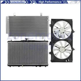 13828274 Zonemotive For 2013-2014 2016 2017 Lexus Es350 Electric Radiator Condenser Cooling Fan Kit