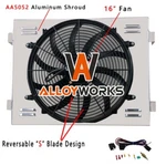 Aluminum Radiator Shroud+fan Fit 1955 1956 1957 Chevy Bel-air Nomad V8 Engine Us. Fixed Price $99.00.