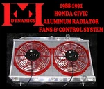 Ff Dynamics Radiator & Twin Electronic Cooling Fan System: 88-91 Honda Civic. Fixed Price $309.00.