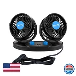Xool 12V Dual Head Car Fan, 360 Rotatable, Speed, Quiet, Usb Ports. Fixed Price $34.64.