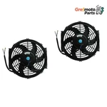 Grefmoto Pair 10 Inch Universal Slim Fan Push Pull Electric Radiator Cooling. Fixed Price $36.99.