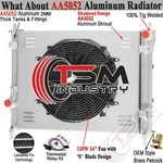 Row Aluminum Radiator Shroud Fan 2015-2022 Ford Mustang 3.7 5.0 5.2L V6 V8. Fixed Price $229.00.