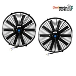 Grefmoto Pair Universal 14" Slim Fan Push Pull Electric Radiator Cooling 12V. Fixed Price $38.99.