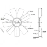 KYS-4735-41392-08 Engine Cooling Fan Assembly Clockwise, 32 For Freightliner. Fixed Price $204.47.
