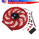 14"INCH Slim Fan Push Pull Radiator Engine Bay Cooling Red Universal Kit New. Fixed Price $31.99.