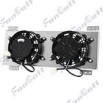 Aluminum Transmission Oil Cooler SHROUD+2 X 6'' 120W Fan Fits Tru-cool 40000 Gvw. Fixed Price $89.00.