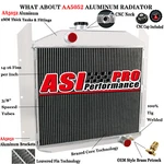 3 Row Aluminum Radiator For 1949-1952 Studebaker Pickup 2R11,2R10 2R6 2R5 Asi. Fixed Price $159.00.