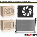 Radiator & Cooling Fan With Shroud Kit For Kia Sorento 2016 2017 2018 V6 3.3L. Fixed Price $205.19.