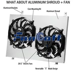 Aluminum Shroud & 2X12" Fan For 1998-2004 Nissan Frontier 2000-2004 Xterra Xe Se. Fixed Price $84.95.