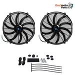 Grefmoto Pair 16" Slim Fan Push Pull Electric Radiator Cooling Universal. Fixed Price $54.99.