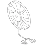 Genuine Volkswagen Fan Assembly 5QV-959-455-B. Fixed Price $445.75.