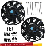 Pair 7" Slim Fan Pull Electric Radiator Cooling 12V 800CFM Mount Kit Universal. Fixed Price $25.55.