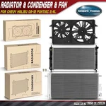 Radiator & Condenser Cooling Fan Kit For Chevy Malibu 08-12 Pontiac 2.4L. Fixed Price $285.99.