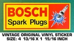Bosch Spark Plugs - Vintage Original Vinyl Decal Sticker Automotive Racing. Fixed Price $6.50.