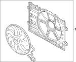 Genuine Volkswagen Fan Assembly 5WA-121-203-T. Fixed Price $969.48.