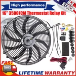 16" Electric Radiator Cooling Fan Thermostat Kit 3500 Cfm Reversible Push 12V. Fixed Price $62.99.